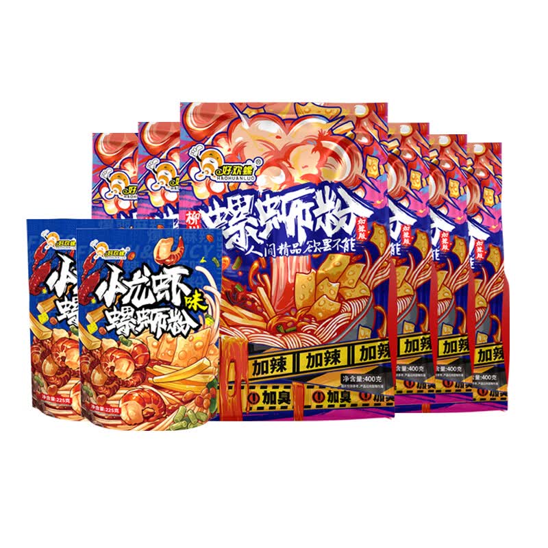 好欢螺螺狮粉加辣加臭400g*6袋+小龙虾225g*2袋 67.55元 - 86线报