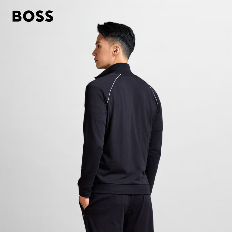 BOSS经典款男细节装饰弹力棉质运动风拉链夹克 001-黑色 S 435元 - 86线报