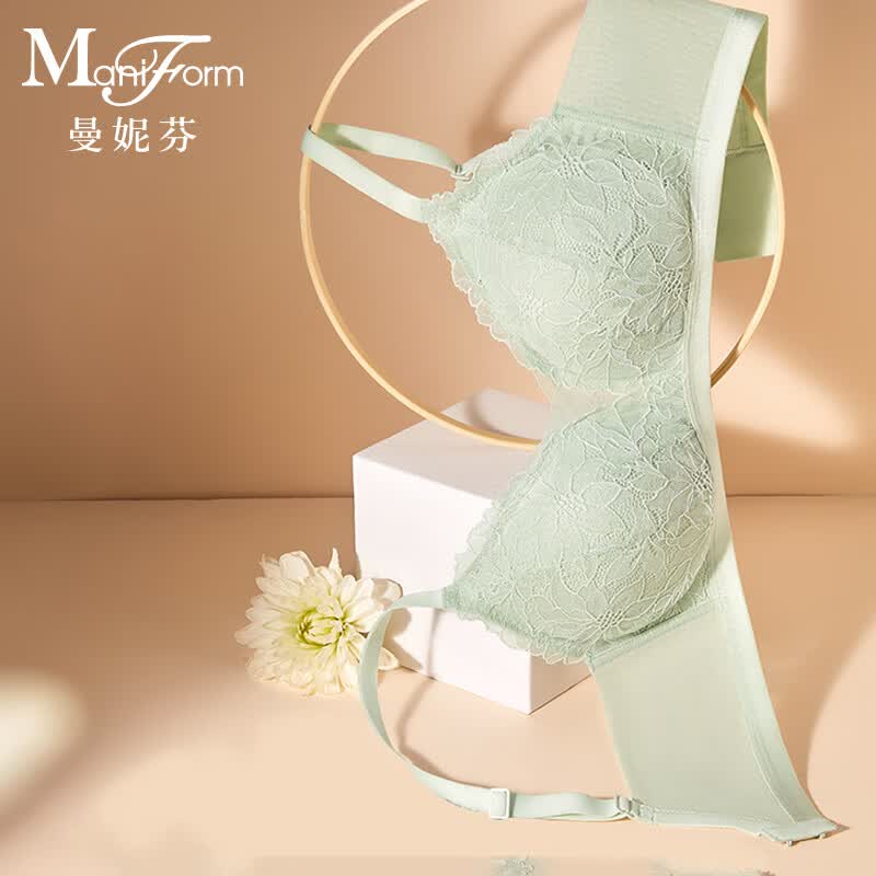 曼妮芬女士性感蕾丝芒果杯无钢圈聚拢文胸 119.5元 - 86线报