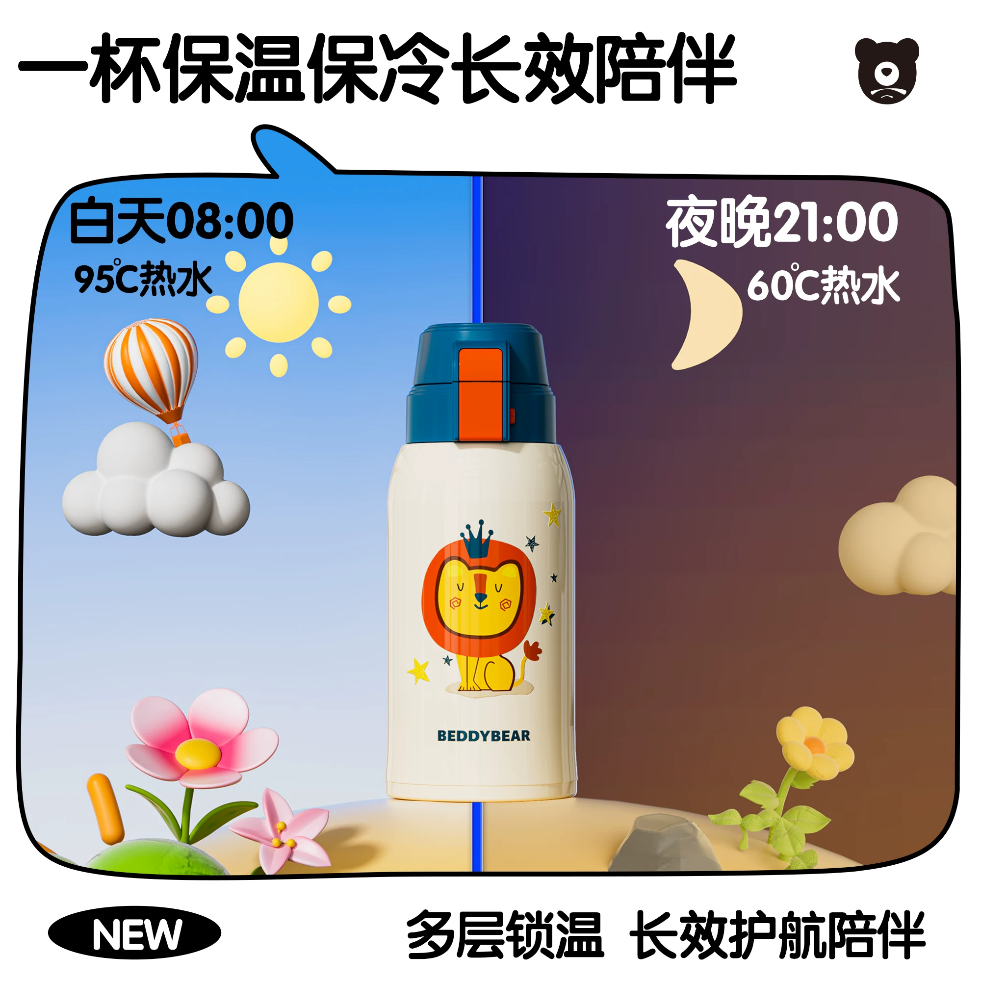 杯具熊szw-02儿童保温杯3D复古萌宠款 117.3元 - 86线报