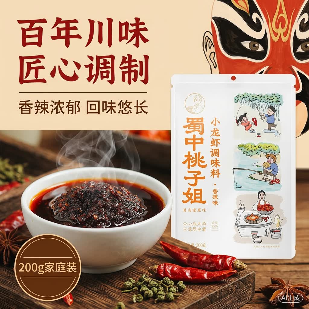 蜀中桃子姐香辣小龙虾调味料200g 5.64元 - 线报酷