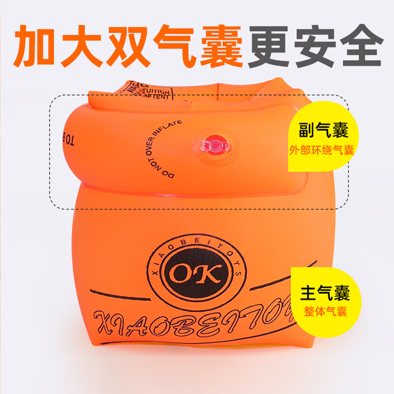 安丹迪成人儿童手臂圈游泳双气囊充气浮力漂浮圈小孩游泳水袖蓝色 5.9元 - 86线报