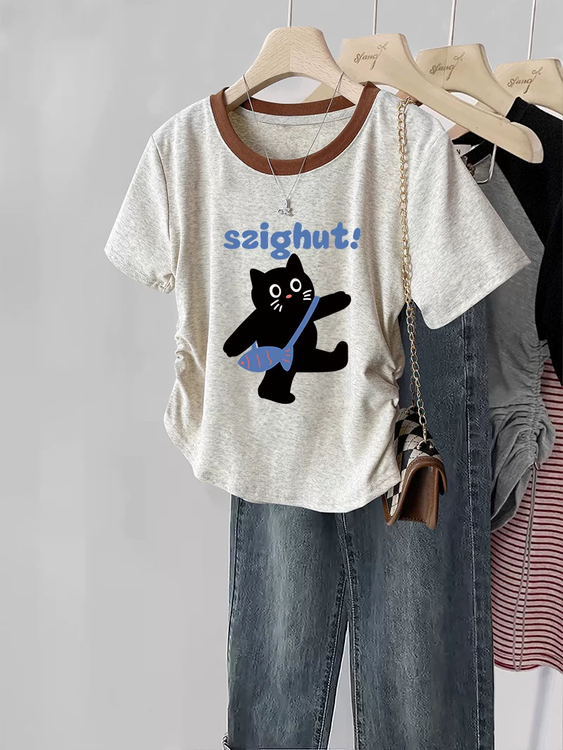 仙元素韩系chic猫咪印花t恤女SUV02132 29.9元 - 86线报