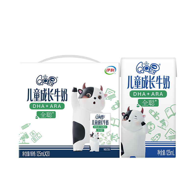 QQ星全聪儿童成长纯牛奶利乐砖125ml×20盒 53.4元 - 86线报