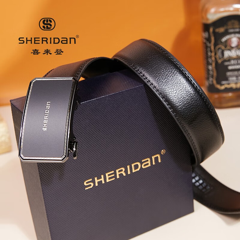 SHERIDAN新款男士牛皮自动扣腰带礼盒装 49元 - 86线报