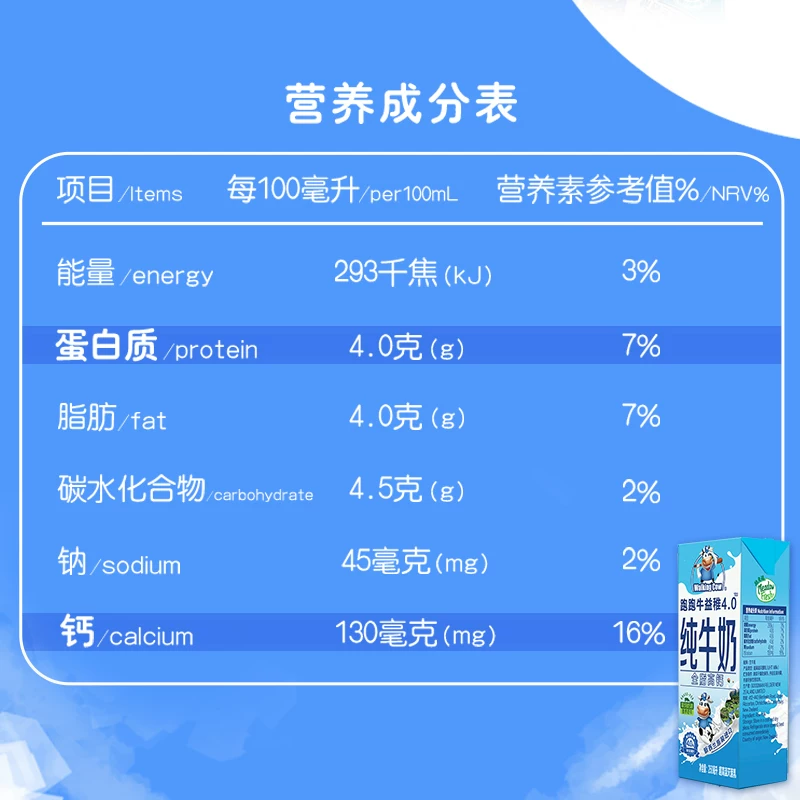 纽麦福跑跑牛4.0g蛋白儿童奶全脂纯牛奶早餐奶250ml*24盒 47.2元 - 86线报 纽麦福跑跑牛4.0g蛋白儿童奶全脂纯牛奶早餐奶250ml*24盒 47.2元 - 86线报