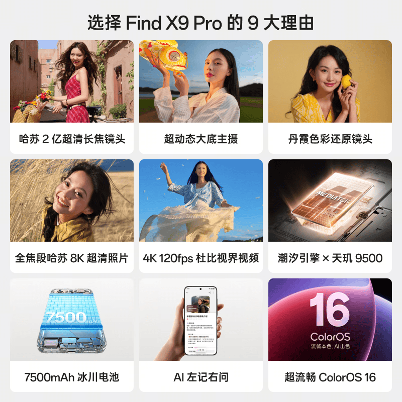 OPPO Find X9Pro 5G手机 16GB+512GB 霜白 4666.05元 - 清风线报
