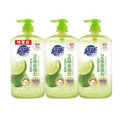 超能 洗洁精 爆汁鲜柠 1kg×3 胶原护手 家用 21.95元+3.25元淘金币 图片 1