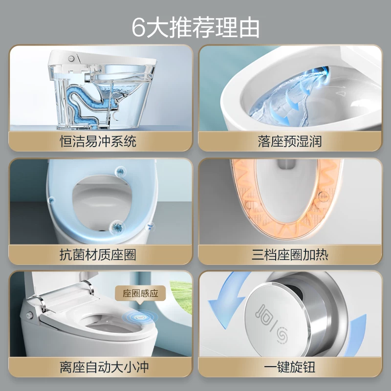 恒洁HQ562B智能马桶自动预湿润+三档座圈加热+离座自动冲水 832.56元 - 86线报 恒洁HQ562B智能马桶自动预湿润+三档座圈加热+离座自动冲水 832.56元 - 86线报
