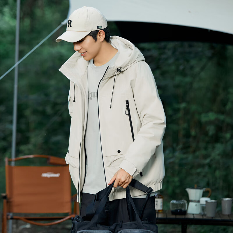 雪中飞防风抗寒户外出游百搭短款羽绒服燕麦灰XL180/96A 139元 - 86线报
