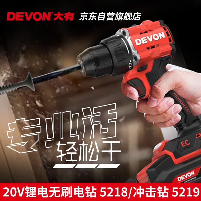 大有5219锂电无刷电钻55N·m 242.49元 - 86线报