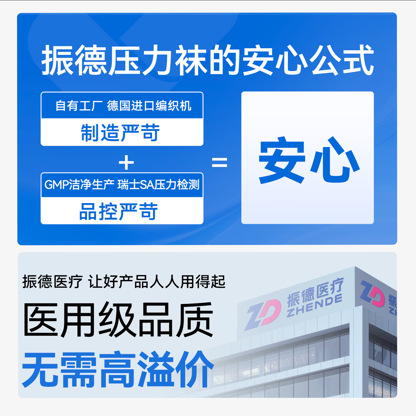 振德医用级治疗型静脉曲张袜二级中压长筒开口男女医疗弹力袜护小腿防 112.69元 - 86线报