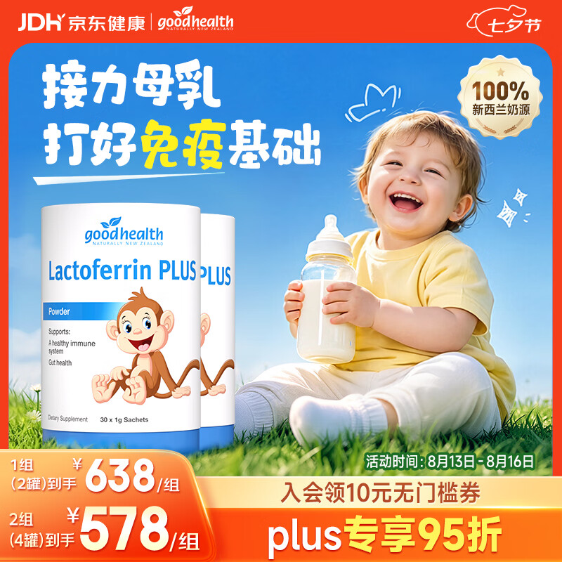 好健康小猴子乳铁蛋白婴幼儿童增强免疫球蛋白抵抗力30袋*2罐 422.85元 - 86线报