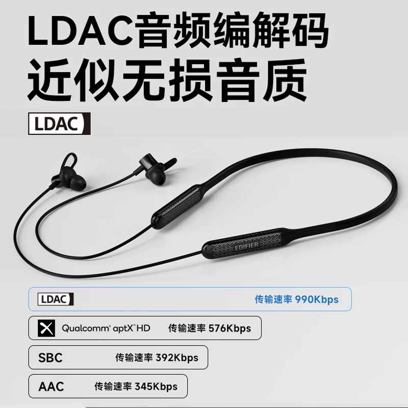 漫步者W200BT Free颈挂式蓝牙耳机黑色 100.79元 - 86线报