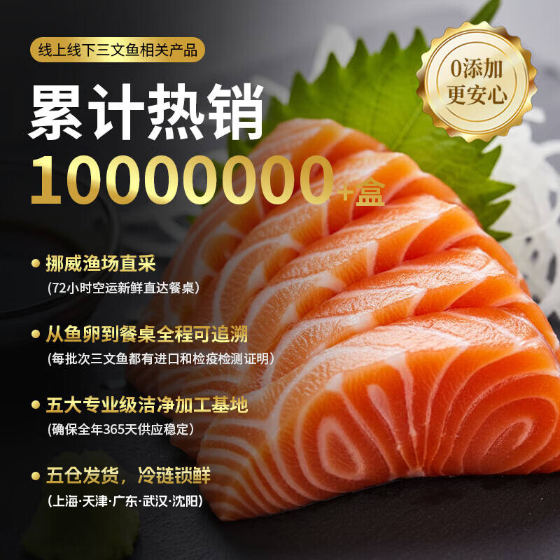 纯尔冰鲜挪威三文鱼切片刺身级中段400g大西洋鲑生鱼片 99元 - 86线报