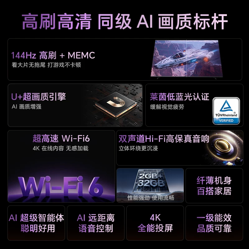 海信65E3Q液晶电视65英寸4K AI智能高刷MEMC防抖 2156.48元 - 86线报