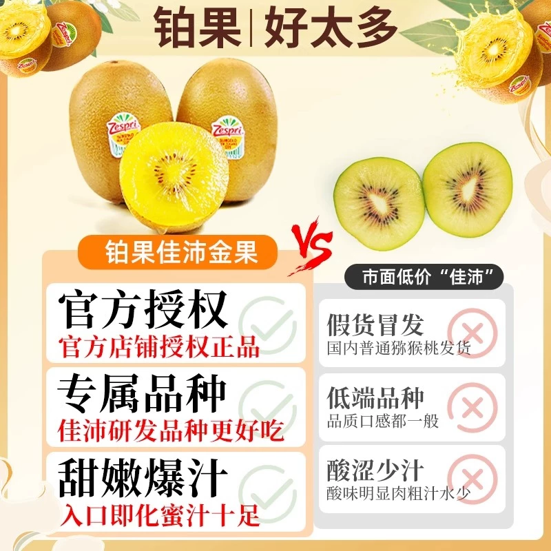 铂果进口新西兰佳沛金奇异果6粒 52.79元 - 86线报