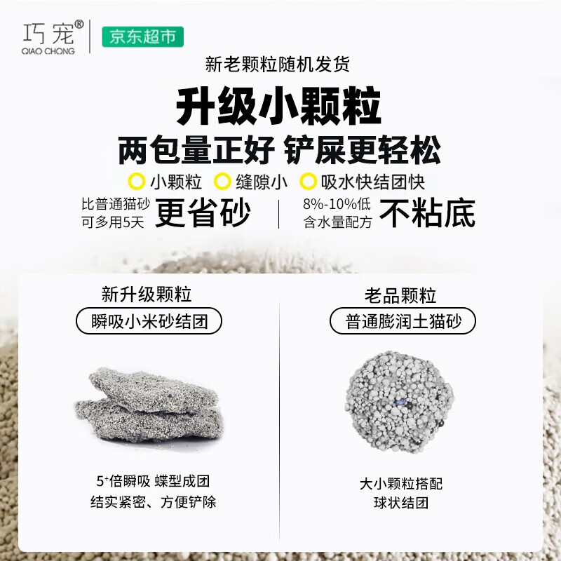 巧宠猫砂膨润土清香型猫砂低尘高效除臭5kg易储存 4.62元 - 清风线报