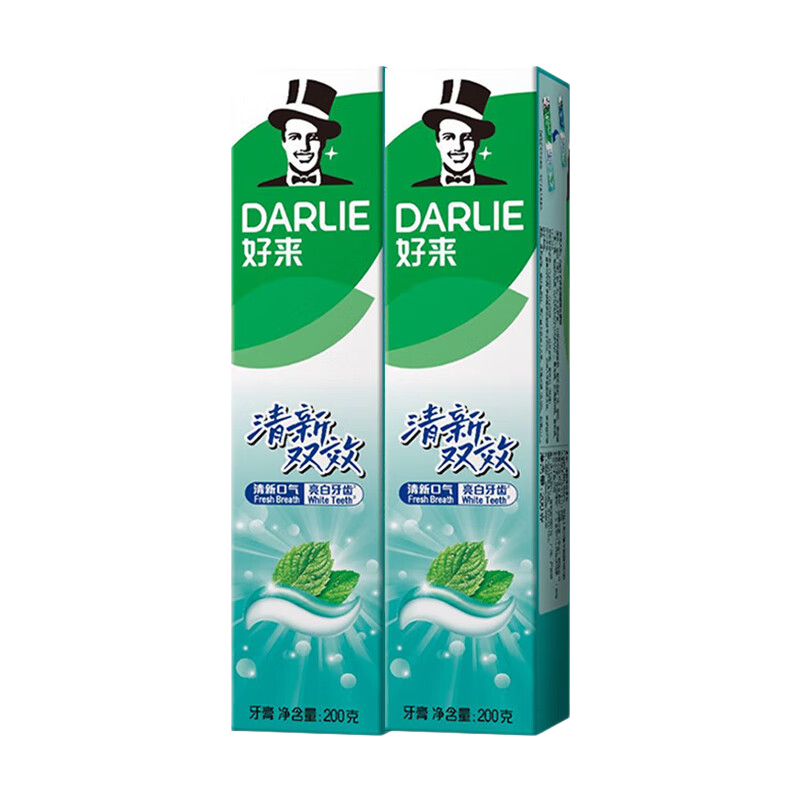 DARLIE好来清新双效牙膏200g×2 11.9元 - 86线报 DARLIE好来清新双效牙膏200g×2 11.9元 - 86线报
