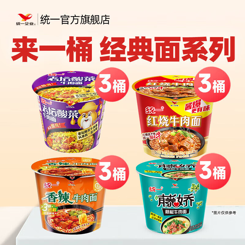 统一来一桶方便面4口味共12桶/箱 32元 - 86线报 统一来一桶方便面4口味共12桶/箱 32元 - 86线报