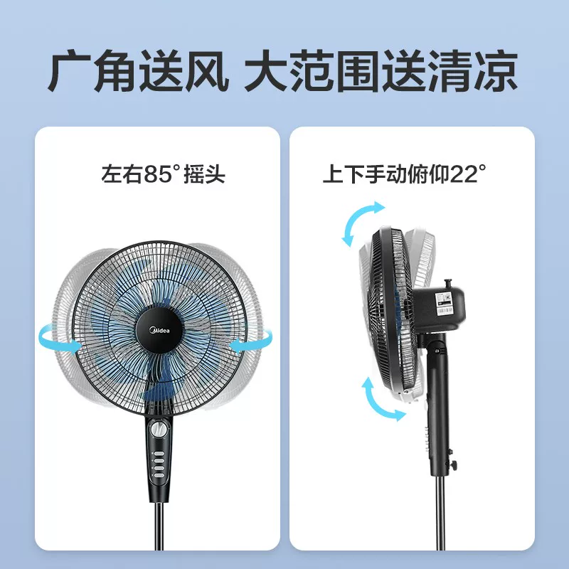 美的电风扇落地扇家用节能立式宿舍大风力音轻强力工业华凌电扇 69.5元 - 86线报