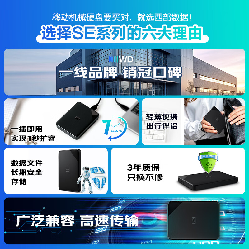 西部数据 Elements SE 新元素系列 2.5英寸Micro 809元 - 美泡泡