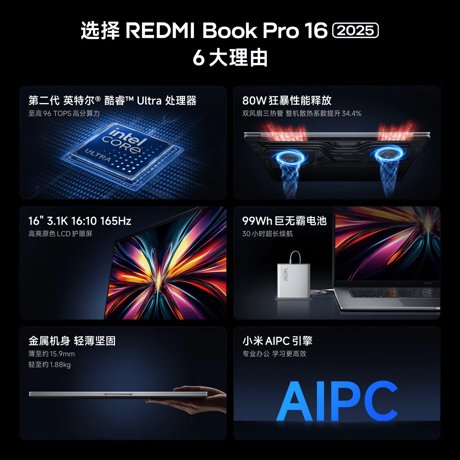 红米Book Pro 16 2025Core Ultra7 255H核芯显卡32GB 1TB SSD - 线报酷