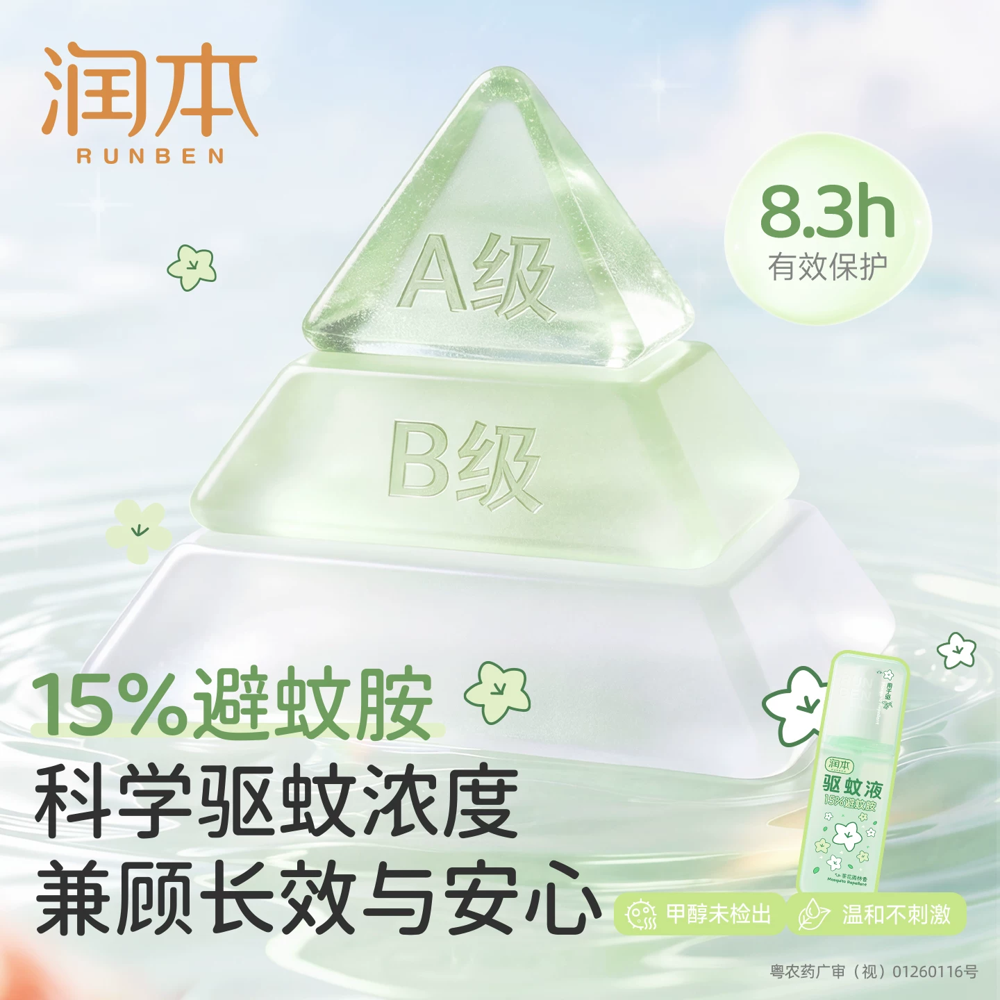 润本驱蚊液防蚊喷雾户外专用花露水全家适用防蚊虫叮咬官方正品75ml 6.9元 - 美泡泡