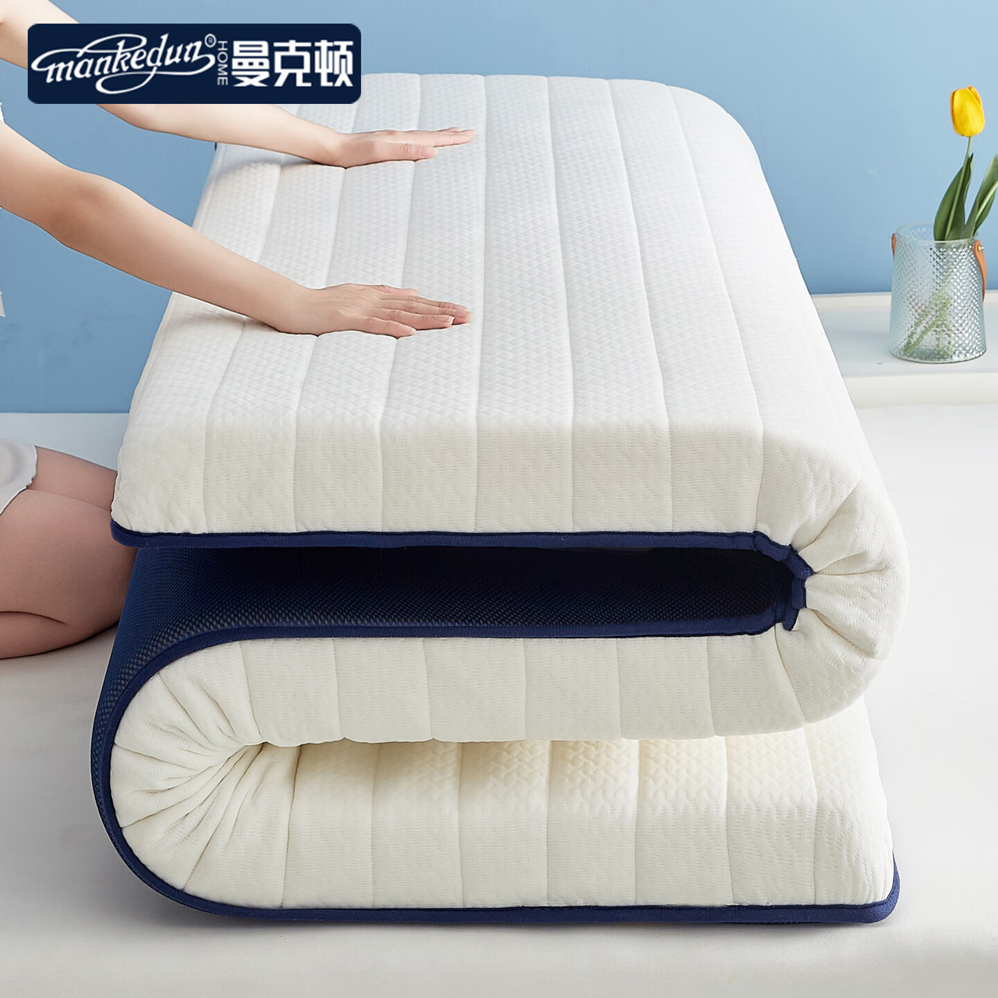 曼克顿针织棉乳胶床垫白蓝150*200*6.5cm 108.88元 - 86线报 曼克顿针织棉乳胶床垫白蓝150*200*6.5cm 108.88元 - 86线报