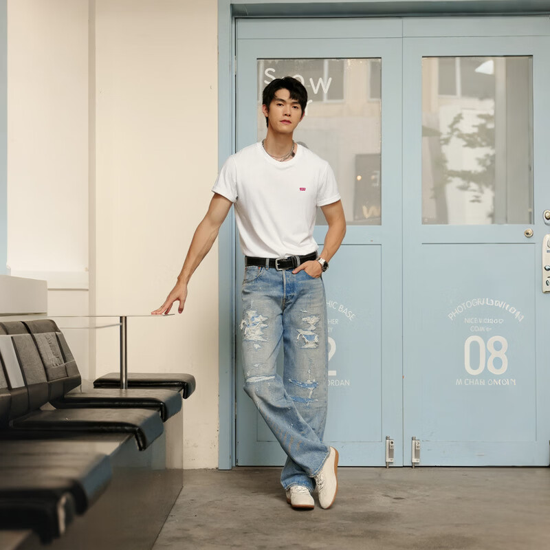 Levi's 25同款简约休闲时尚百搭LOGO印花短袖T恤XL白色 68.5元 - 86线报