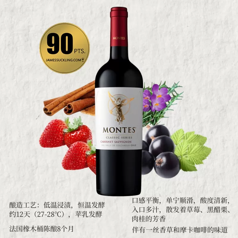 蒙特斯欧法西拉750ml*2瓶+天使赤霞珠750ml*2瓶 308.95元 - 86线报