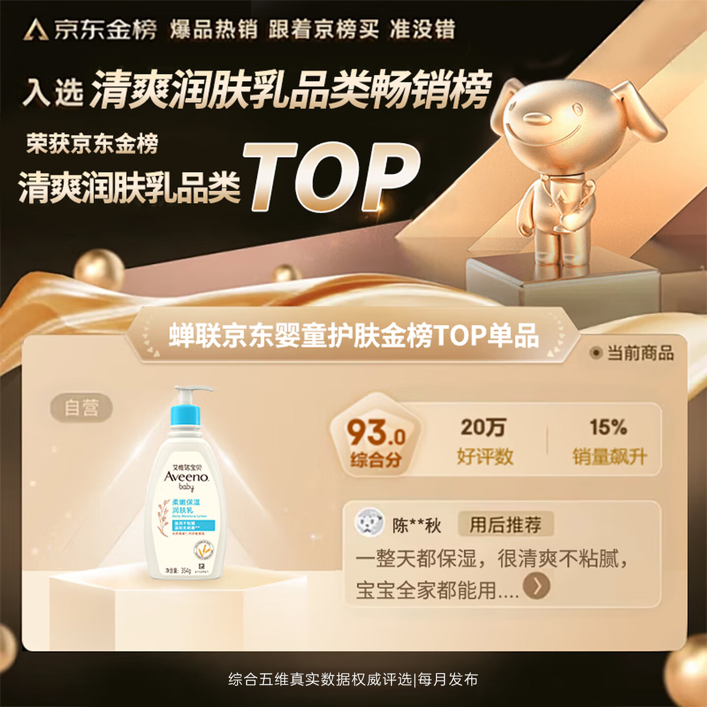 艾惟诺每日倍护系列保湿燕麦婴儿润肤乳354ml 55元 - 86线报