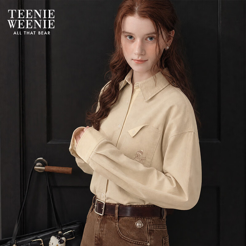 TEENIE WEENIE小熊纯色翻领长袖衬衫卡其色 175元 - 86线报