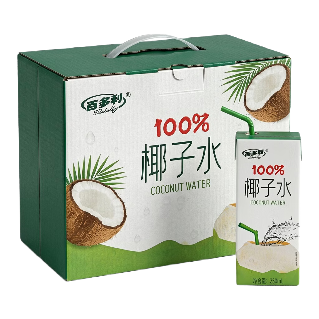 百多利100%椰子水饮料250mL×10盒 10.98元 - 86线报