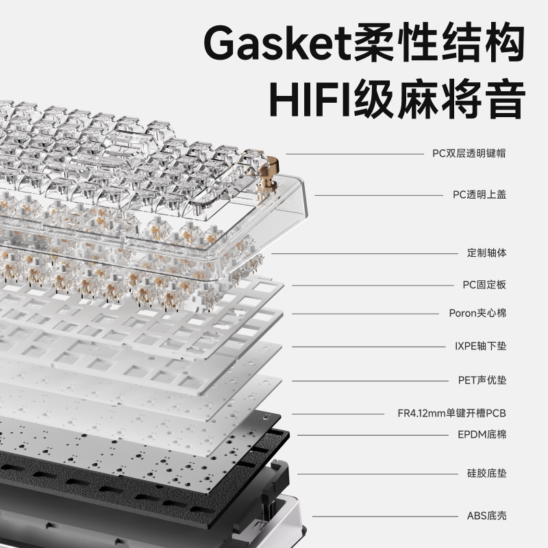 前行者M98Pro无线透明机械键盘蓝牙三模客制化女生办公键鼠 498.99元 - 线报酷