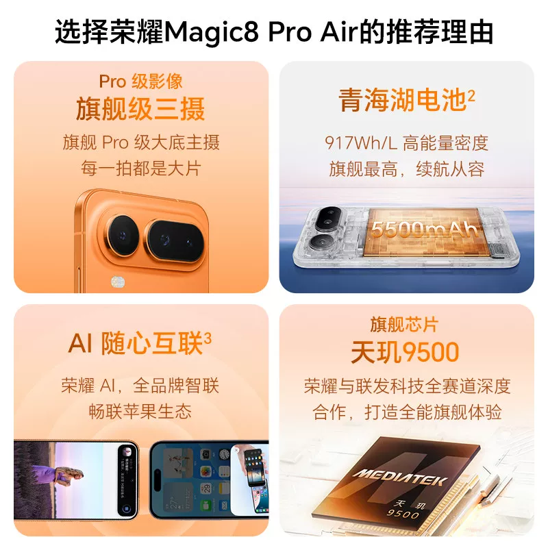 荣耀Magic8Pro Air 5G手机 5087.04元 - 清风线报