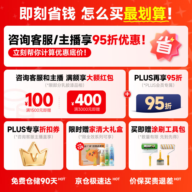 立邦儿童漆墙面漆防霉抗醛15L 1808.09元 - 86线报