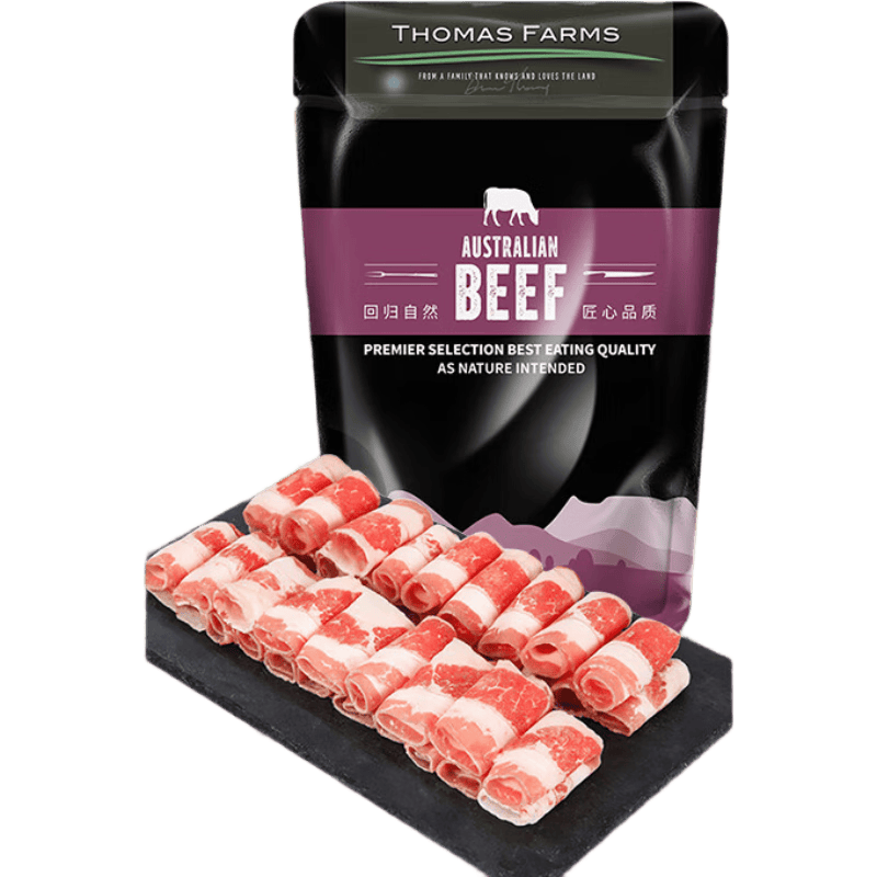 THOMAS FARMS澳洲谷饲安格斯肥牛卷1斤/袋 99元 - 86线报