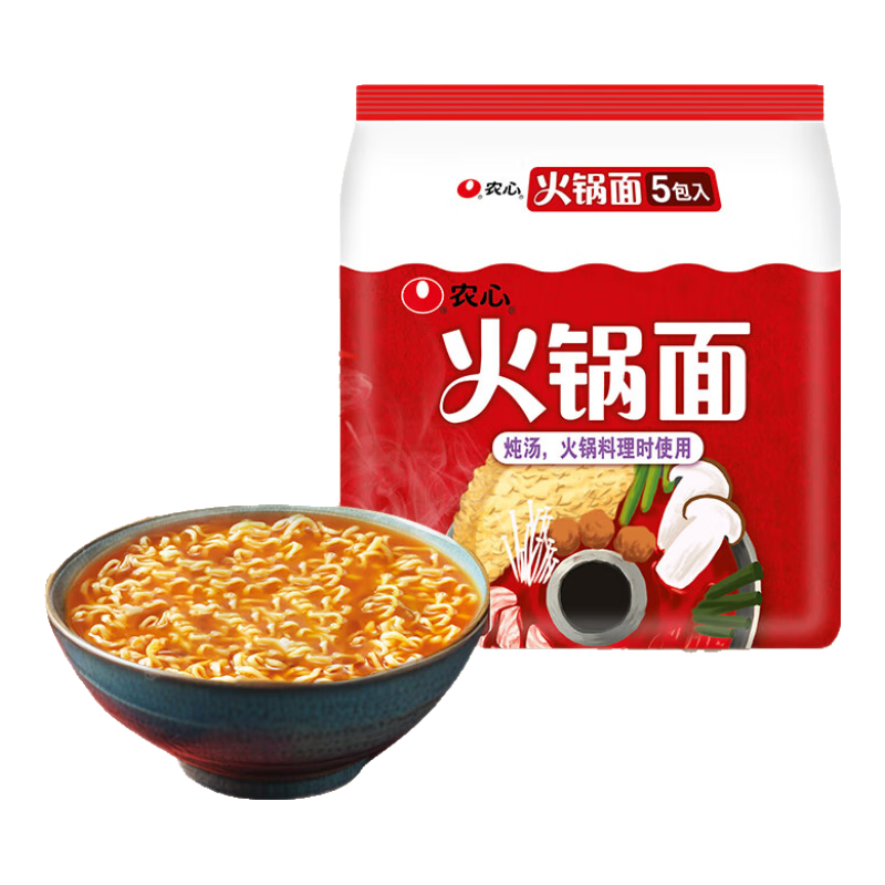 农心火锅面方便食品100g×5包 11.9元 - 86线报