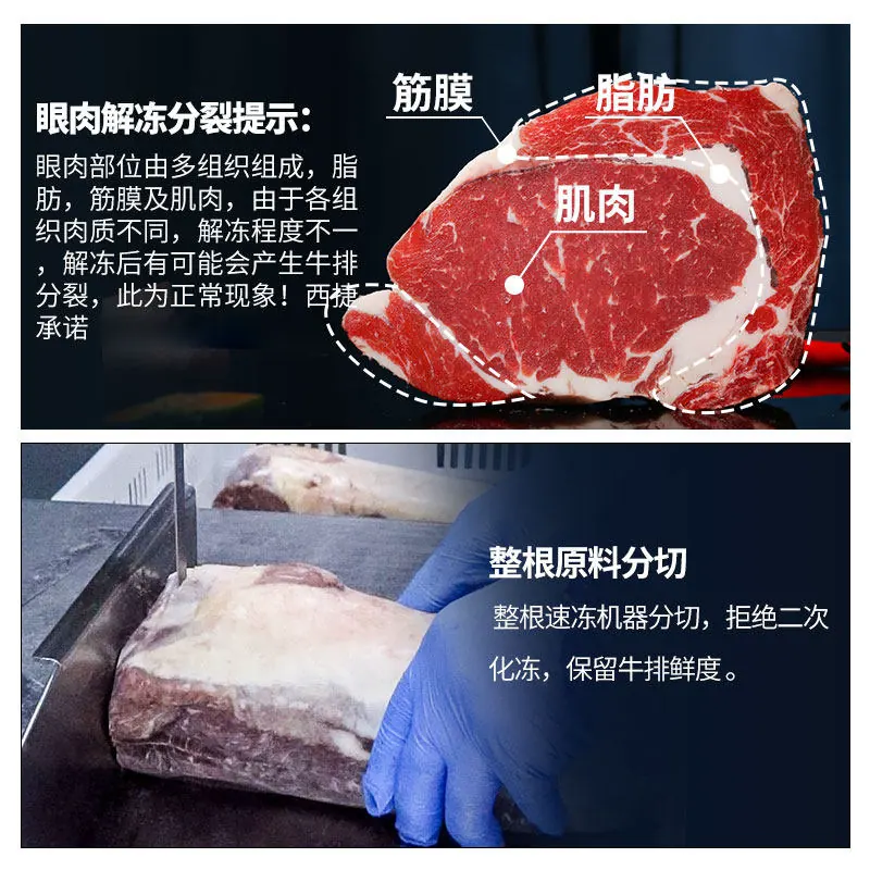 西捷谷饲原切眼肉牛排1.2kg 123.02元 - 86线报