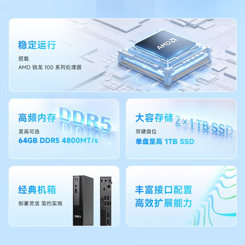 戴尔OptiPlex新款Dell Pro Slim高性能台式电脑主机(i3-14100 8G - 86线报