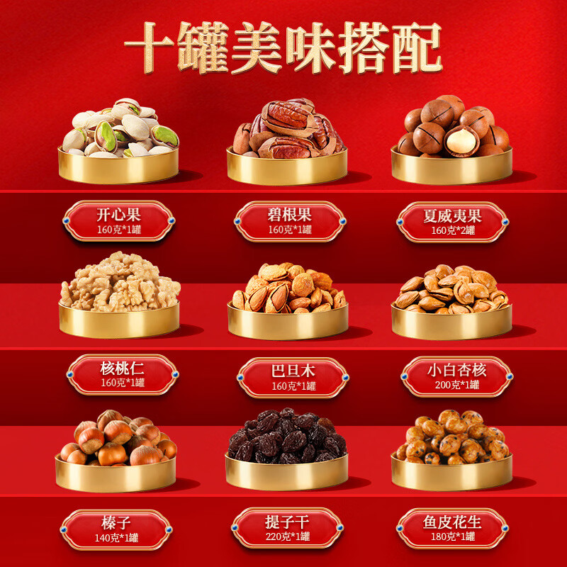 沃隆高端坚果礼盒1700g 127.9元 - 86线报