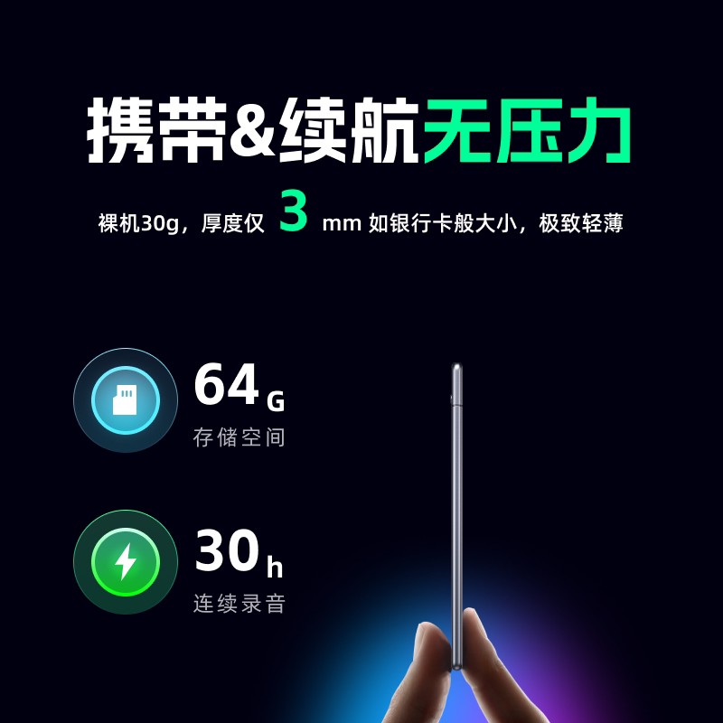 百融百智青春版W1智能AI录音卡标准版 140.44元 - 86线报