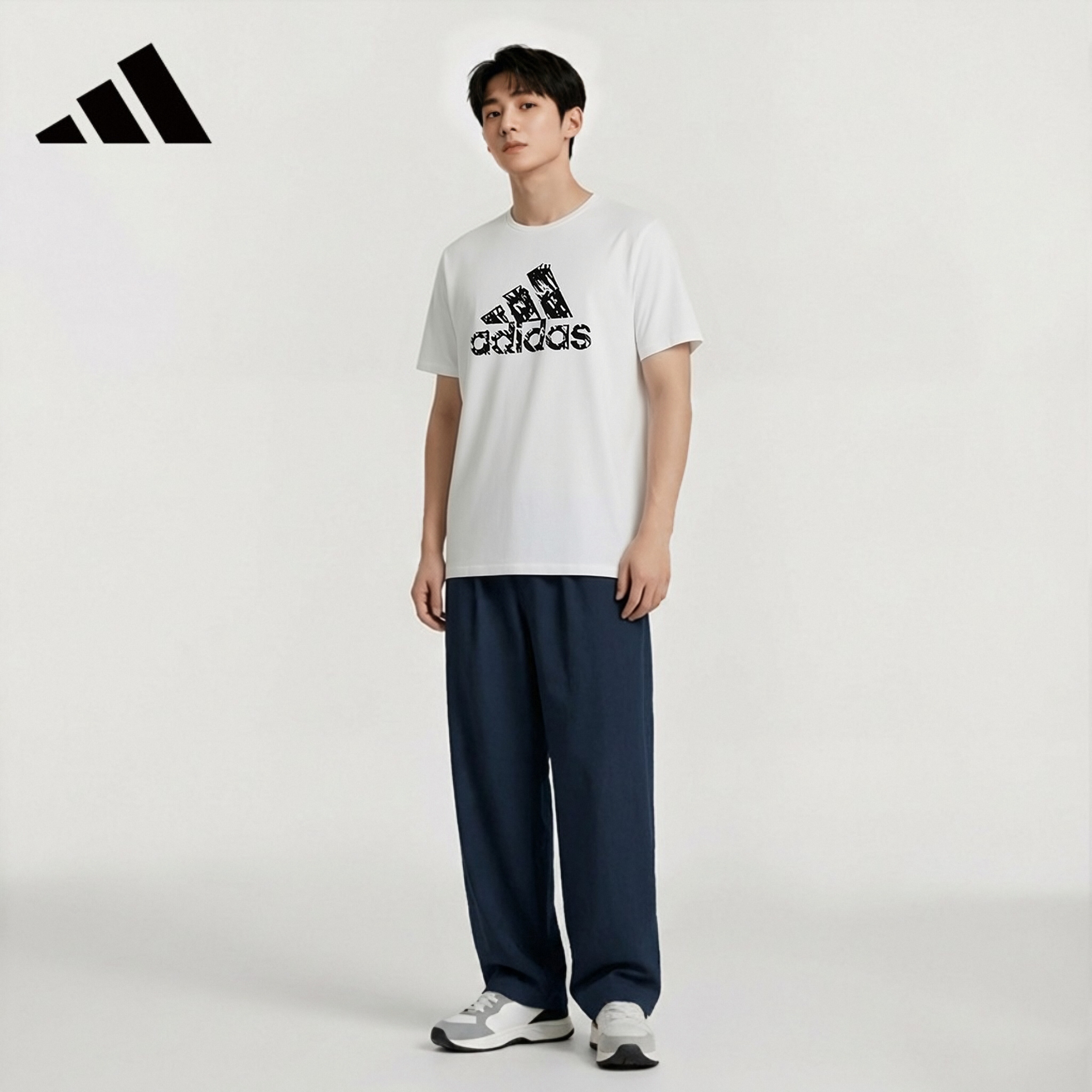 adidas男装夏季透气舒适休闲运动宽松半袖上衣短袖ADITSG2-WB S 47.15元 - 86线报