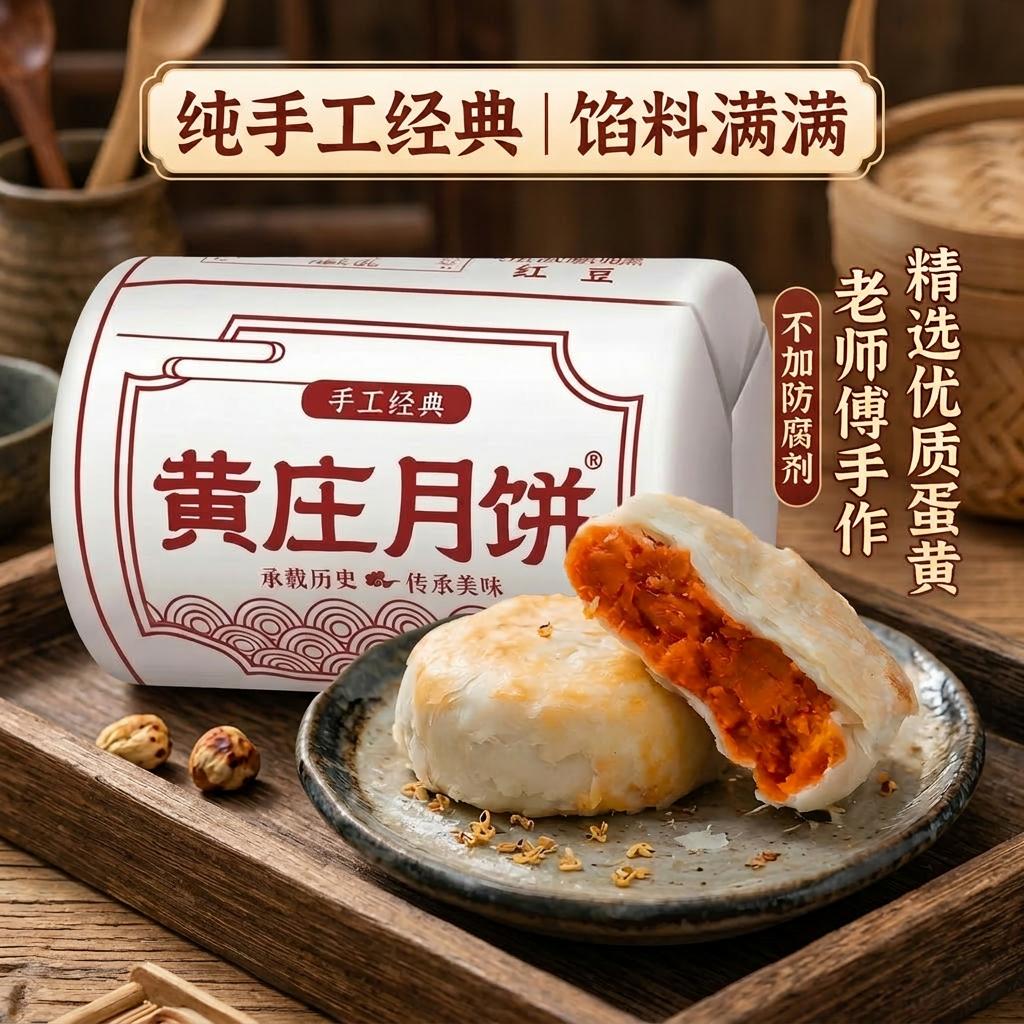 黄庄月饼苏式蛋黄五仁酥皮老式月饼420g*2包 16.8元 - 86线报 黄庄月饼苏式蛋黄五仁酥皮老式月饼420g*2包 16.8元 - 86线报