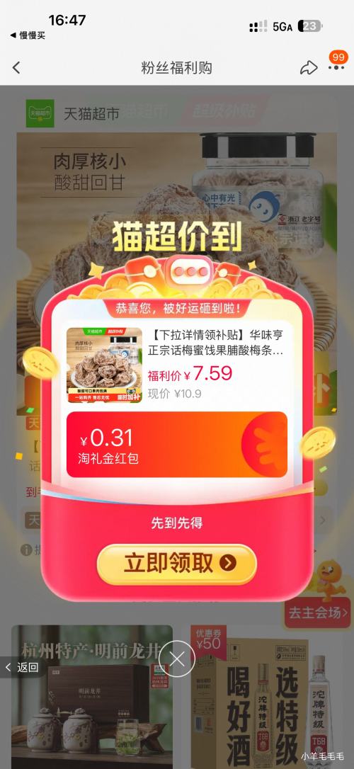 华味亨话梅条蜜饯果脯120g*1罐 4.33元 - 86线报
