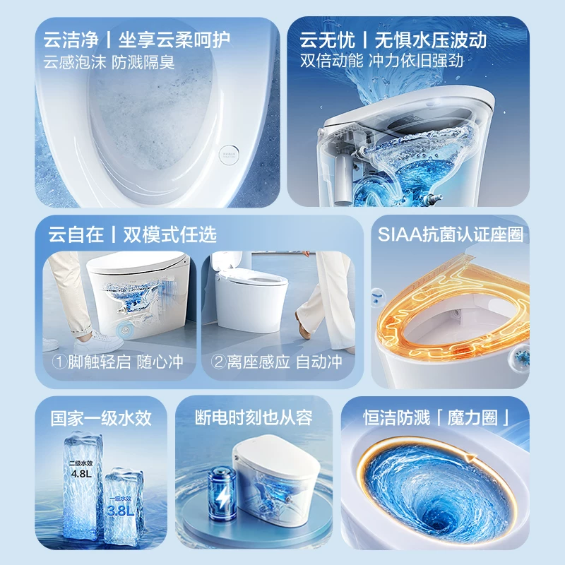 恒洁旗舰云盾256A智能马桶脚感冲水+泡沫盾+零压冲+1级水效 860.3元 - 86线报 恒洁旗舰云盾256A智能马桶脚感冲水+泡沫盾+零压冲+1级水效 860.3元 - 86线报