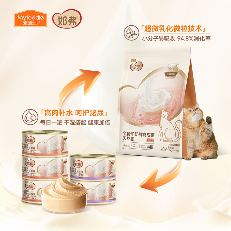 麦富迪猫粮奶弗低温烘焙成猫粮高蛋白养胃长肉易吸收羊奶鲜鸡肉1.5kg 54.85元 - 86线报
