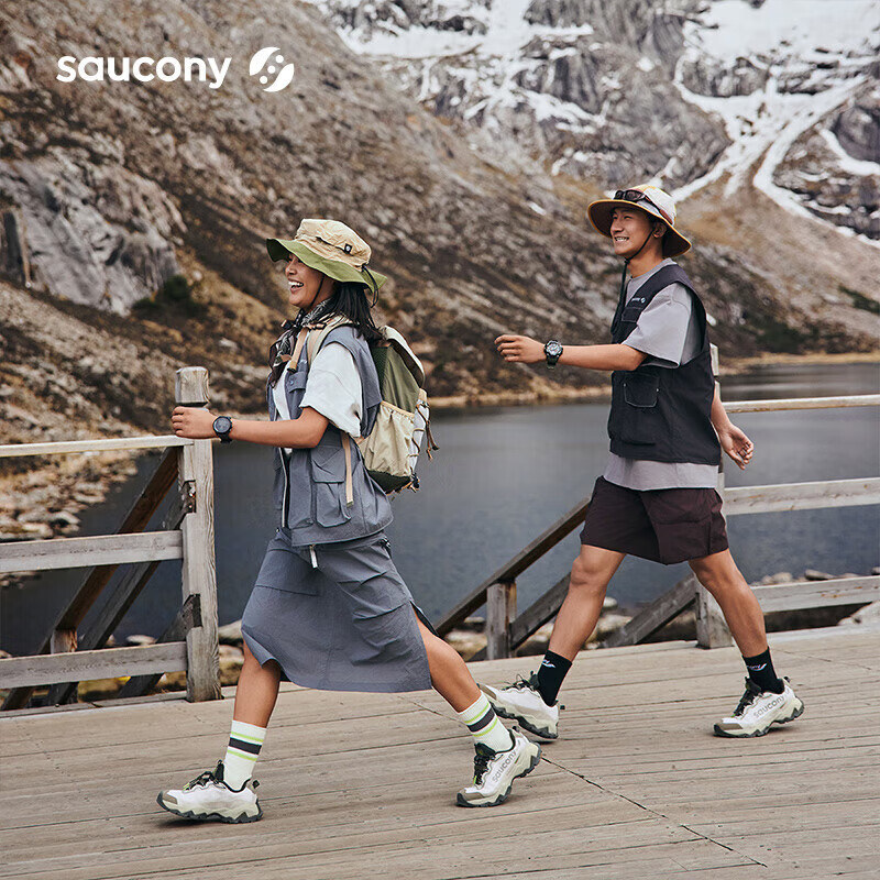 saucony CANYON WLK防泼水越野跑鞋男女户外休闲鞋防滑登山徒步鞋白绿15 43 - 86线报
