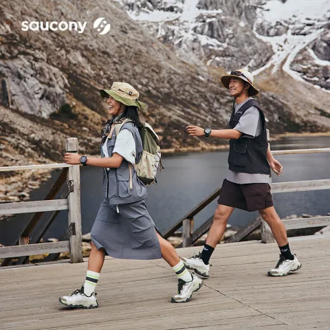 saucony CANYON WLK防泼水越野跑鞋男女户外休闲鞋防滑登山徒步鞋 白绿15 43 券后366.3元 图片 2